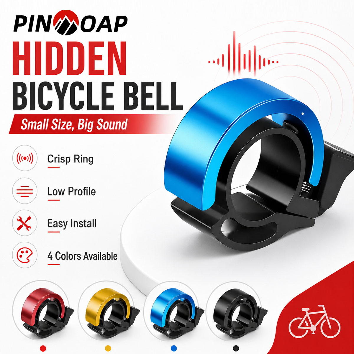 Bell Handlebar Ring - PINMOAP 1PC Campainha Invisível para Bicicleta,