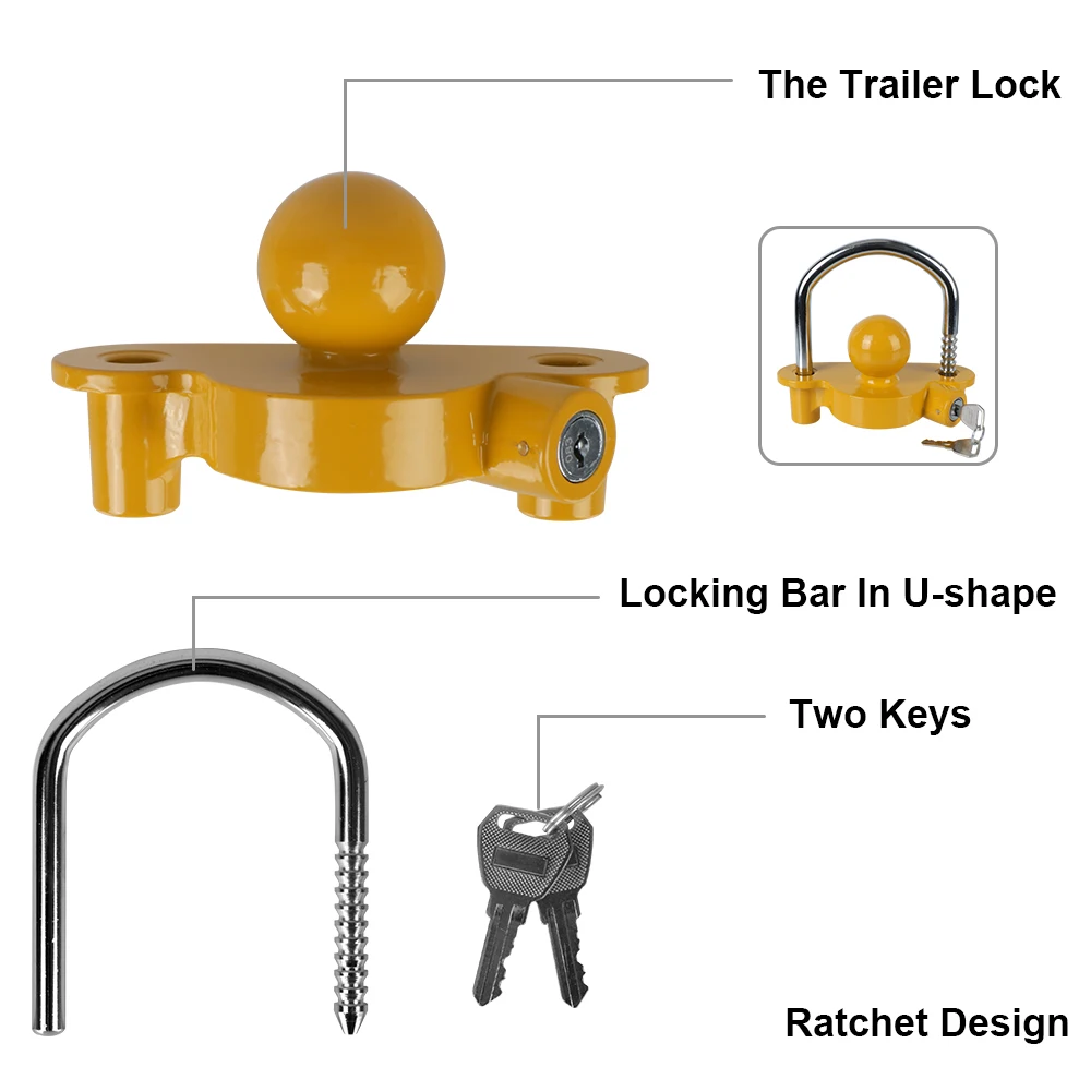 Trailer Anti-Theft Hitch Lock, - U Lock Heavy Duty avaliação e preço